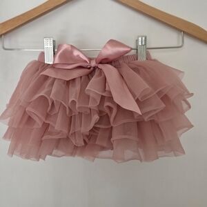 Dusty Rose Baby Girls' Soft Fluffy Tutu Skirt with Diaper Cover